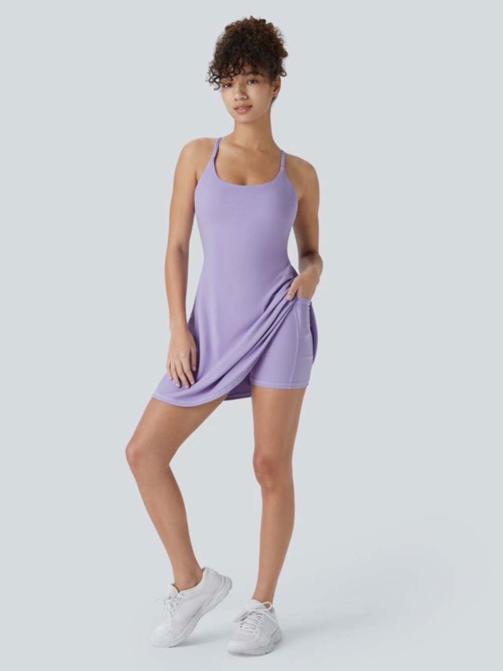 HALARA Lilac Scoop-Neck Mini Dress